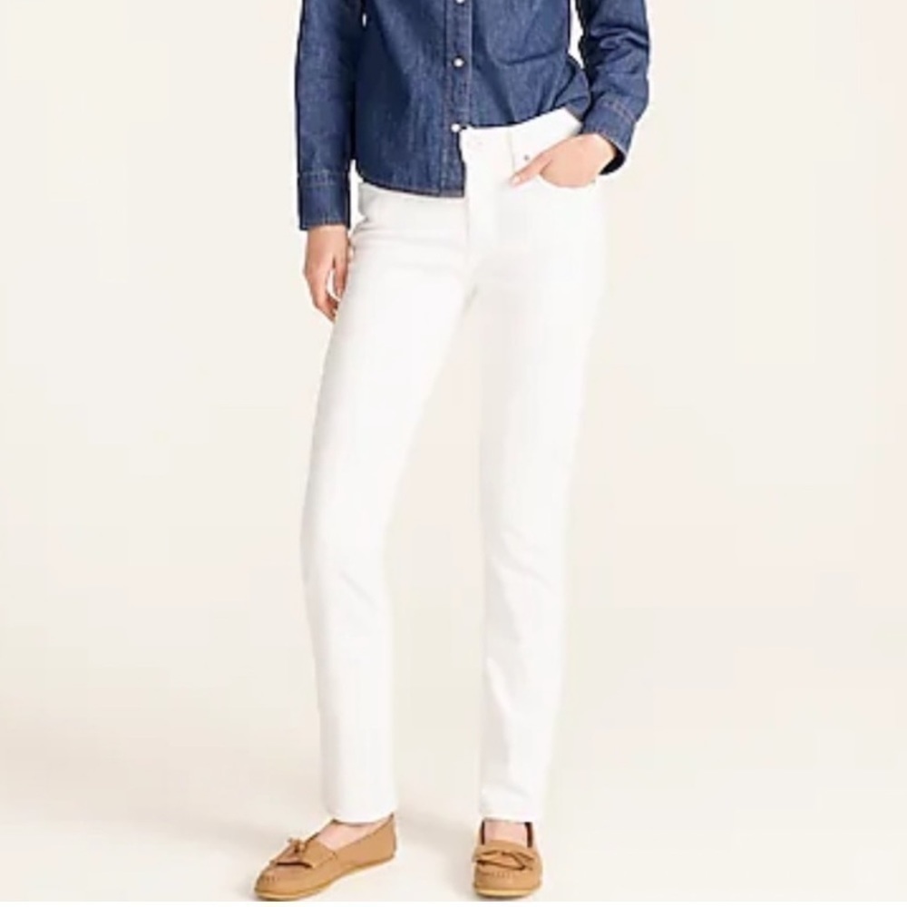 J. Crew Petite 9" vintage slim straight jean AV702 white 32P